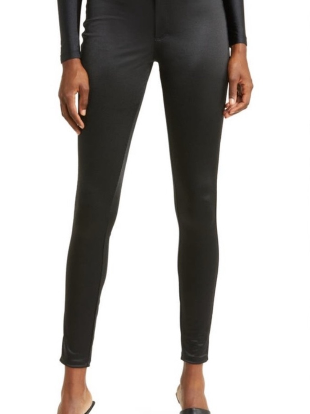 SKIMS Black High-Rise Skinny Ponte Pants